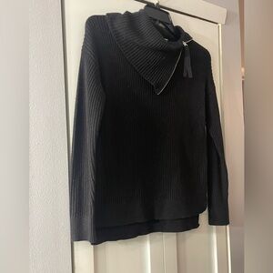Max Studio women's sweater, cowl neck with silver zipper. Worn twice.